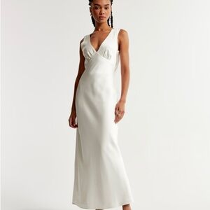 Abercrombie Plunge Cowl Back Maxi Dress